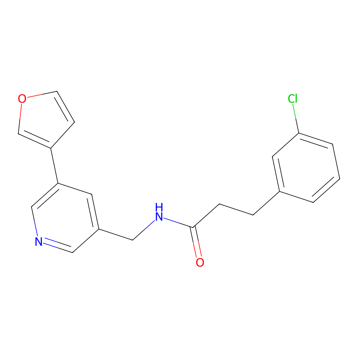 3-(3-chlorophenyl)-N-{[5-(furan-3-yl)pyridin-3-yl]methyl}propanamide molecular structure, CAS 2034365-47-2