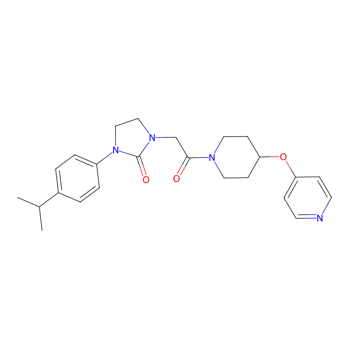 1-(4-Isopropylphenyl)-3-(2-oxo-2-(4-(pyridin-4-yloxy)piperidin-1-yl)ethyl)imidazolidin-2-one molecular structure, CAS 2034365-54-1
