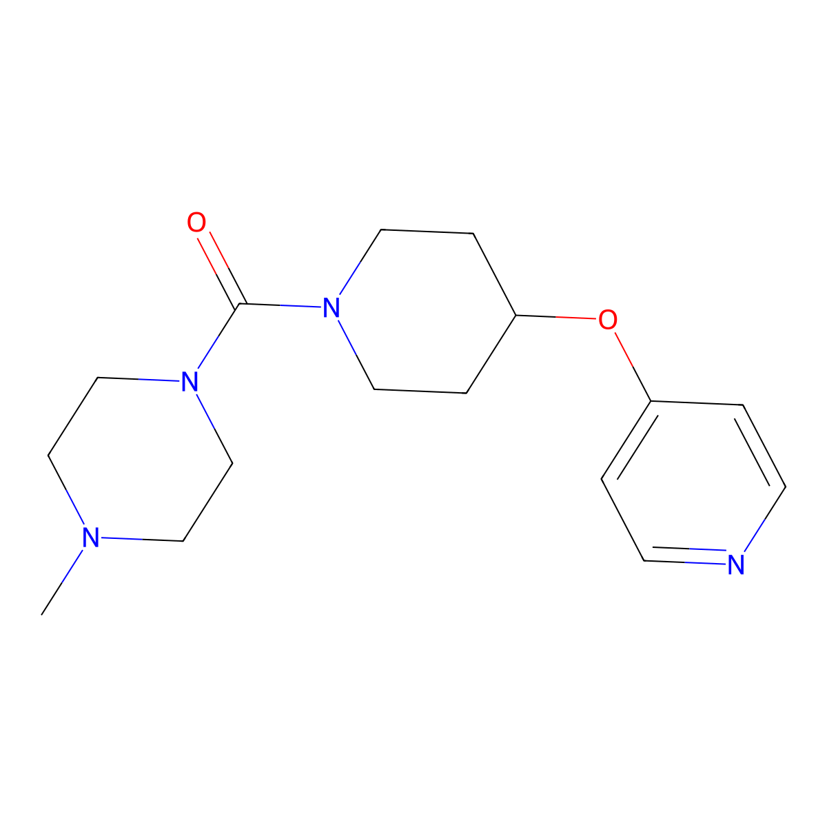 (4-Methylpiperazin-1-yl)(4-(pyridin-4-yloxy)piperidin-1-yl)methanone molecular structure, CAS 2034365-66-5