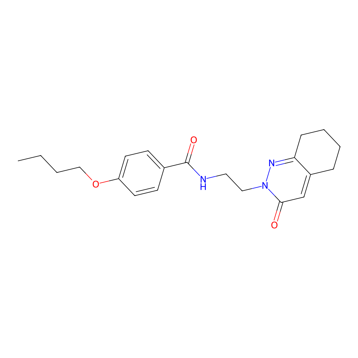 4-butoxy-N-(2-(3-oxo-5,6,7,8-tetrahydrocinnolin-2(3H)-yl)ethyl)benzamide molecular structure, CAS 2034365-70-1