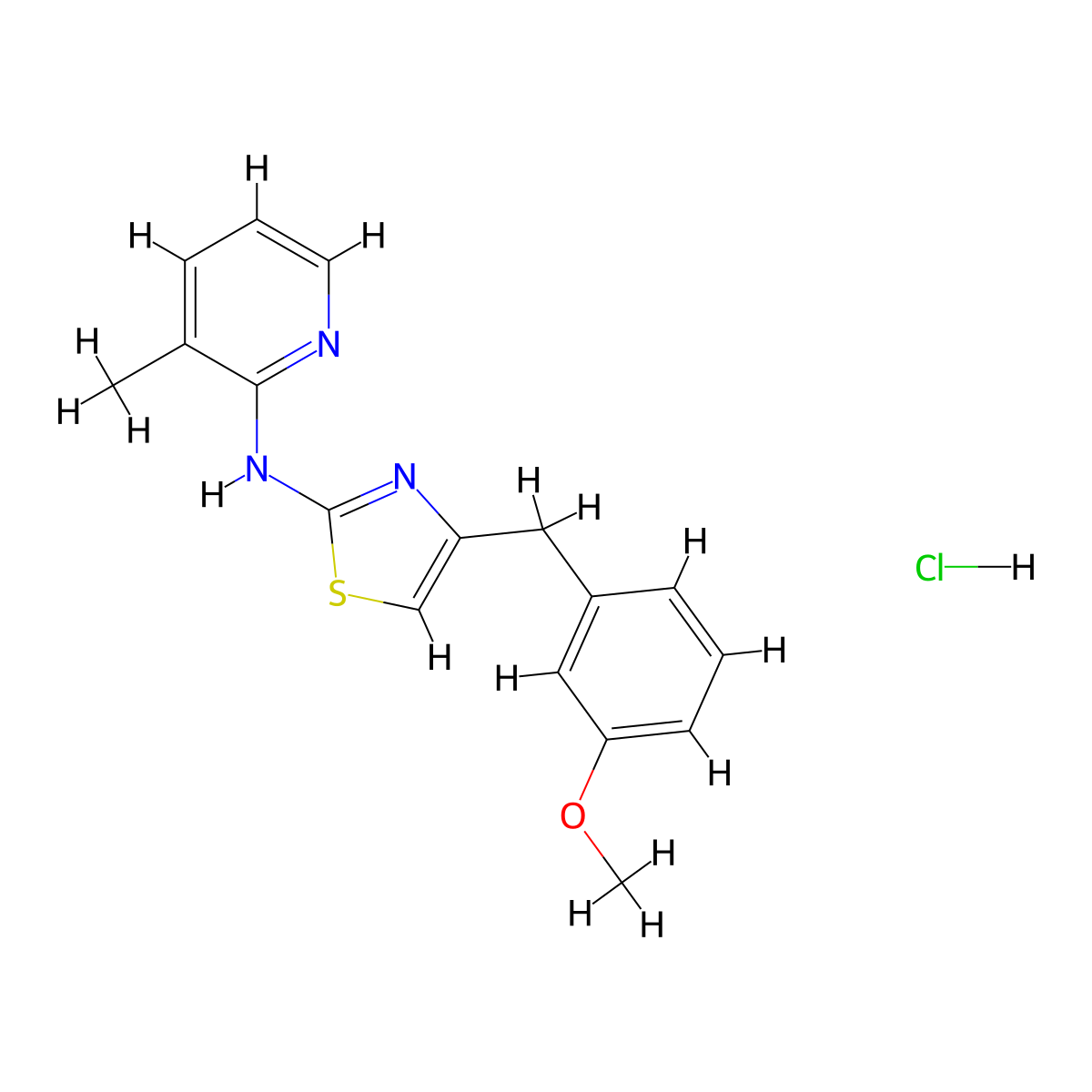 4-(3-methoxybenzyl)-N-(3-methylpyridin-2-yl)thiazol-2-amine hydrochloride molecular structure, CAS 2034365-71-2