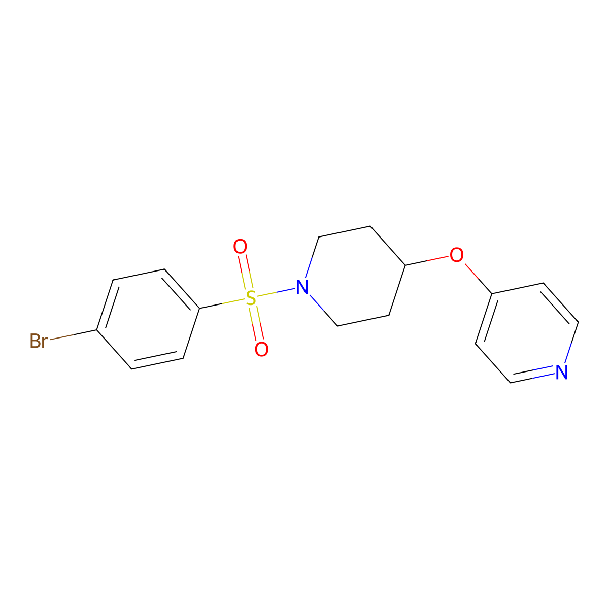4-((1-((4-Bromophenyl)sulfonyl)piperidin-4-yl)oxy)pyridine molecular structure, CAS 2034365-75-6