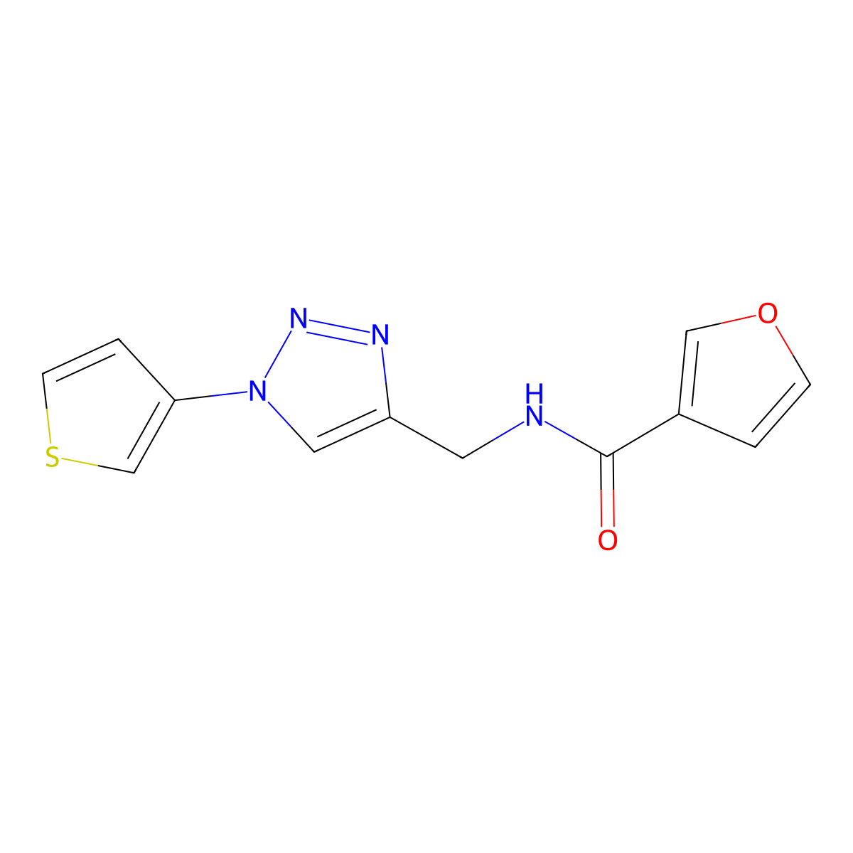 N-{[1-(thiophen-3-yl)-1H-1,2,3-triazol-4-yl]methyl}furan-3-carboxamide molecular structure, CAS 2034365-76-7