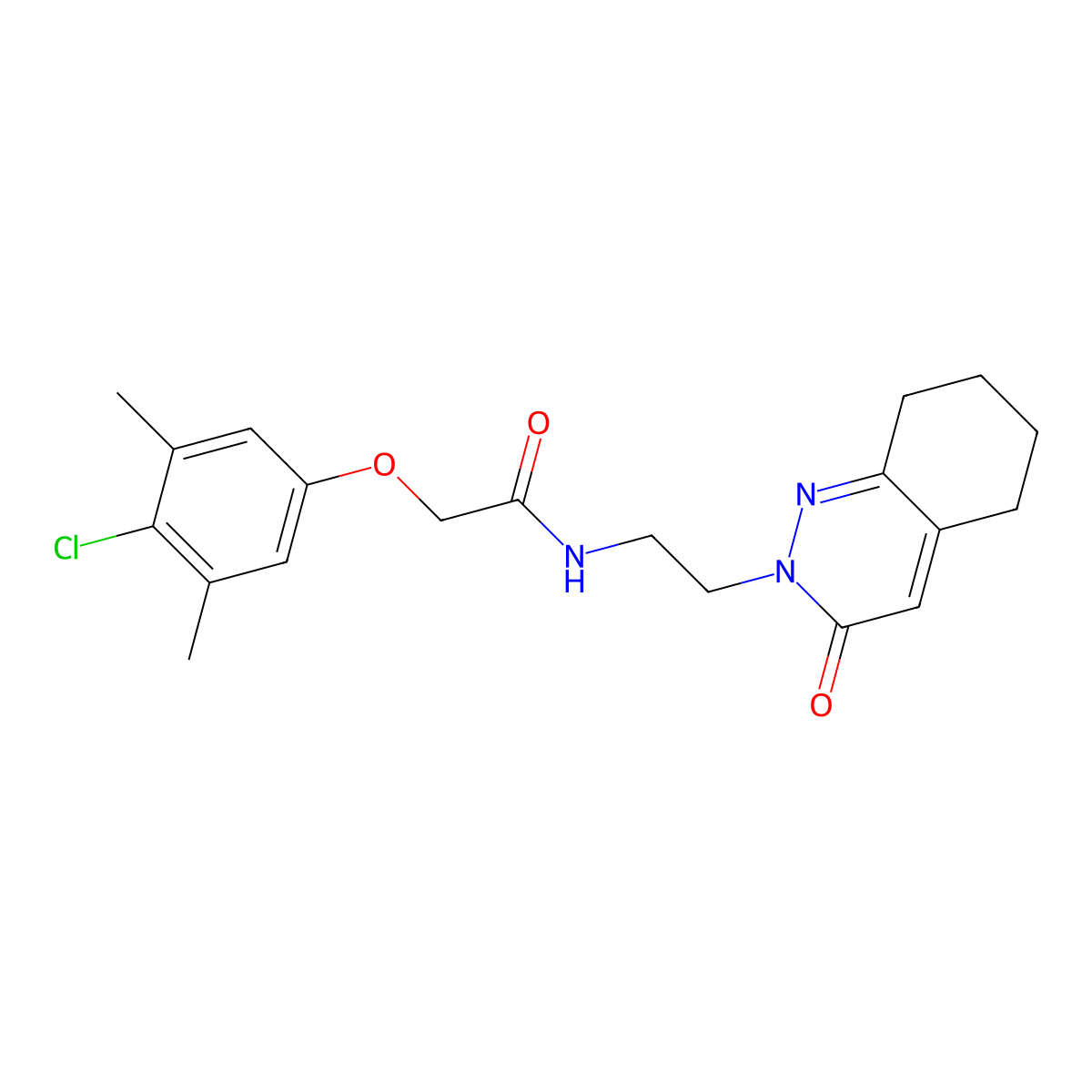 2-(4-chloro-3,5-dimethylphenoxy)-N-(2-(3-oxo-5,6,7,8-tetrahydrocinnolin-2(3H)-yl)ethyl)acetamide molecular structure, CAS 2034365-79-0