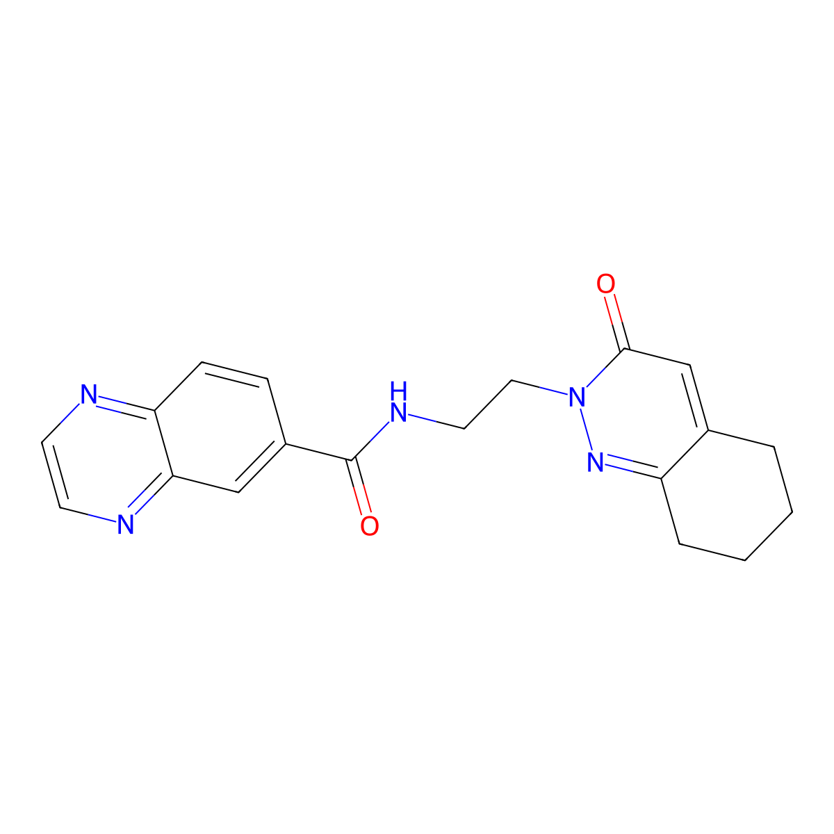 N-(2-(3-oxo-5,6,7,8-tetrahydrocinnolin-2(3H)-yl)ethyl)quinoxaline-6-carboxamide molecular structure, CAS 2034365-91-6