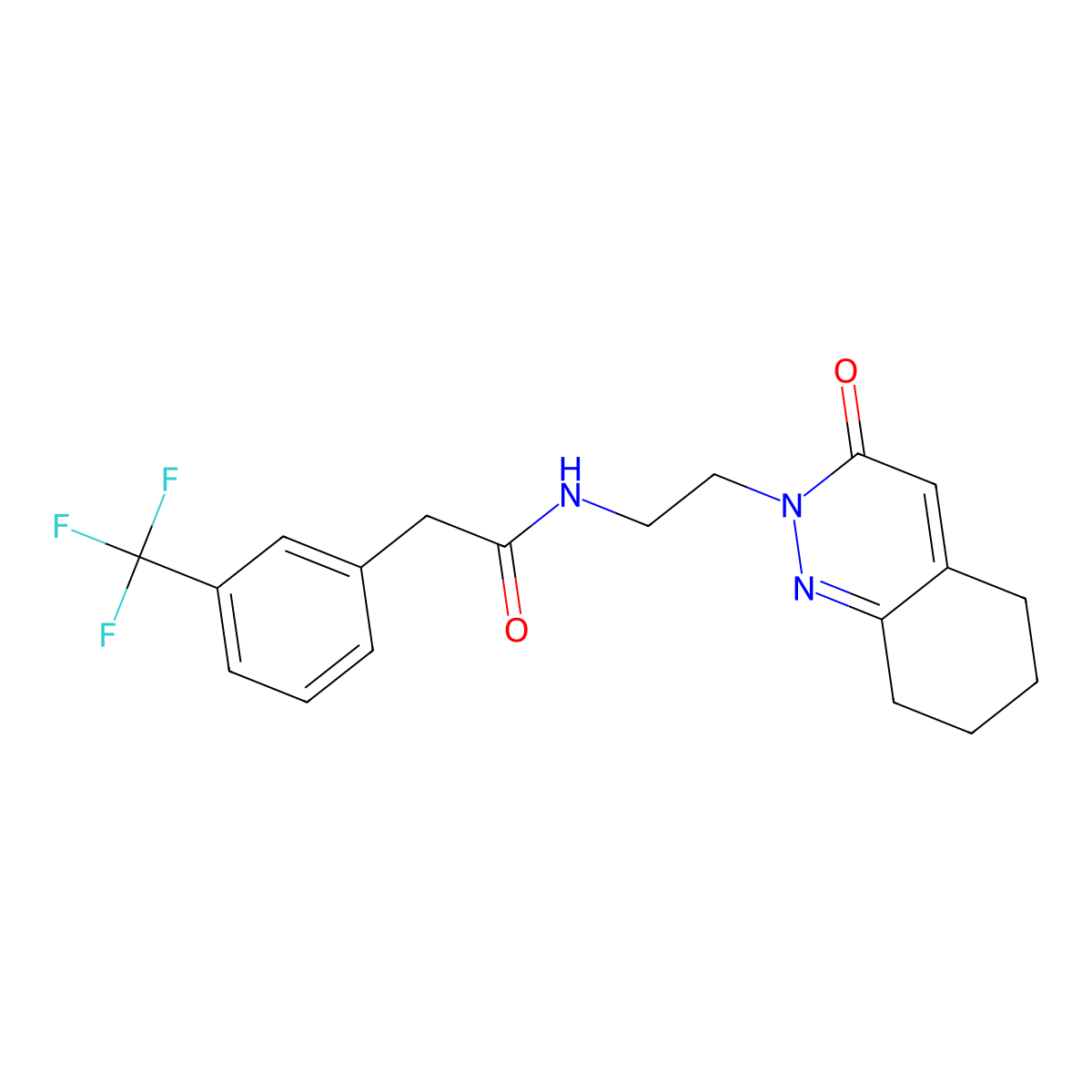 N-(2-(3-oxo-5,6,7,8-tetrahydrocinnolin-2(3H)-yl)ethyl)-2-(3-(trifluoromethyl)phenyl)acetamide molecular structure, CAS 2034366-03-3