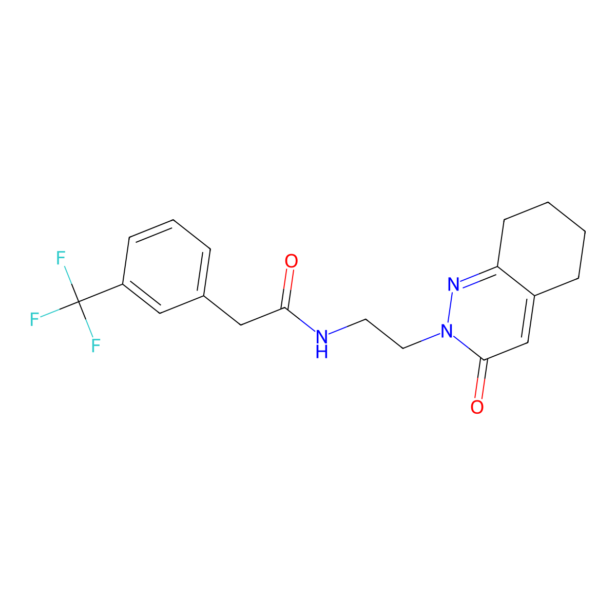N-(2-(3-oxo-5,6,7,8-tetrahydrocinnolin-2(3H)-yl)ethyl)-2-(3-(trifluoromethyl)phenyl)acetamide molecular structure, CAS 2034366-03-3
