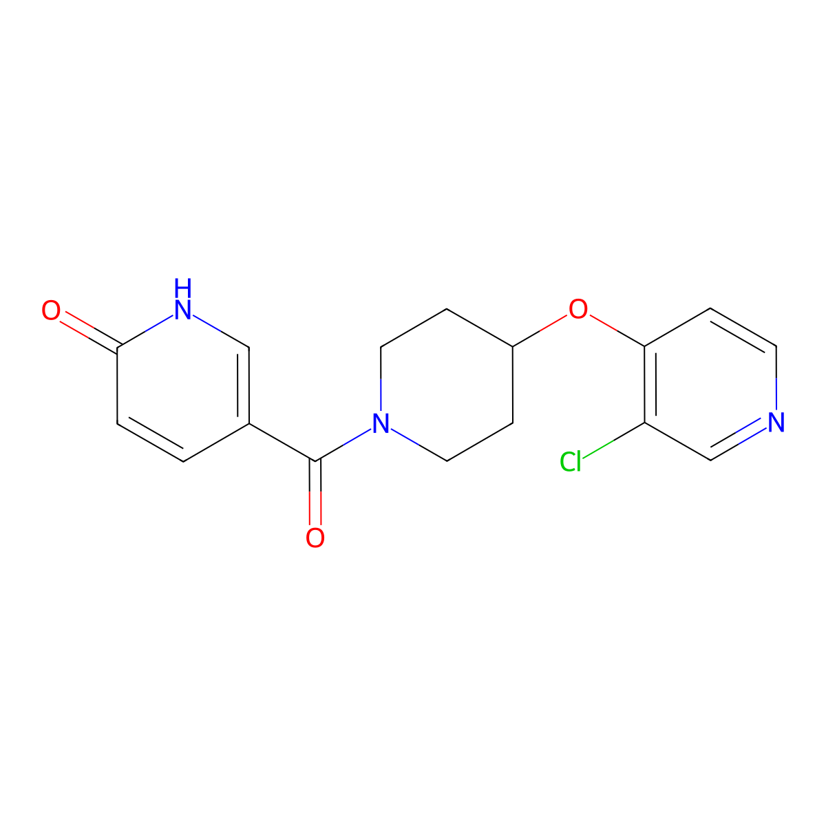 5-(4-((3-chloropyridin-4-yl)oxy)piperidine-1-carbonyl)pyridin-2(1H)-one molecular structure, CAS 2034366-11-3