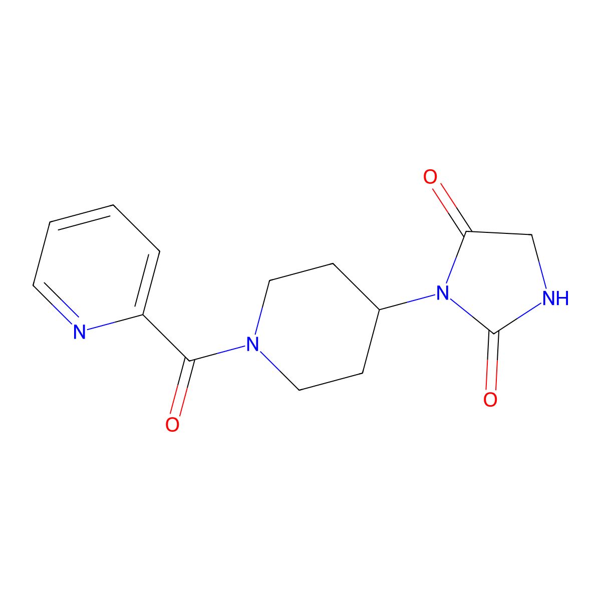 3-(1-Picolinoylpiperidin-4-yl)imidazolidine-2,4-dione molecular structure, CAS 2034366-22-6