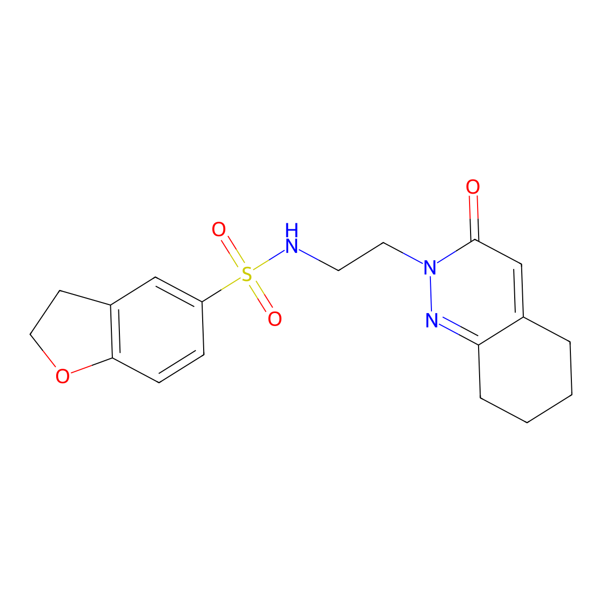 N-(2-(3-oxo-5,6,7,8-tetrahydrocinnolin-2(3H)-yl)ethyl)-2,3-dihydrobenzofuran-5-sulfonamide molecular structure, CAS 2034366-24-8