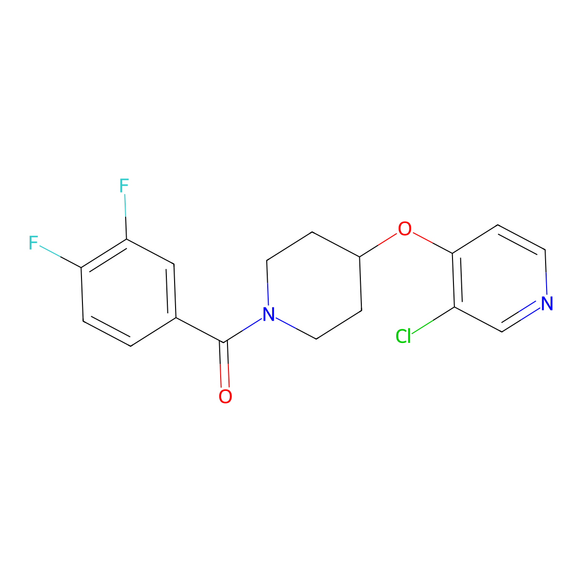 (4-((3-Chloropyridin-4-yl)oxy)piperidin-1-yl)(3,4-difluorophenyl)methanone molecular structure, CAS 2034366-32-8
