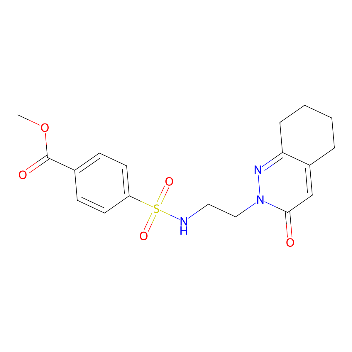 methyl 4-(N-(2-(3-oxo-5,6,7,8-tetrahydrocinnolin-2(3H)-yl)ethyl)sulfamoyl)benzoate molecular structure, CAS 2034366-34-0