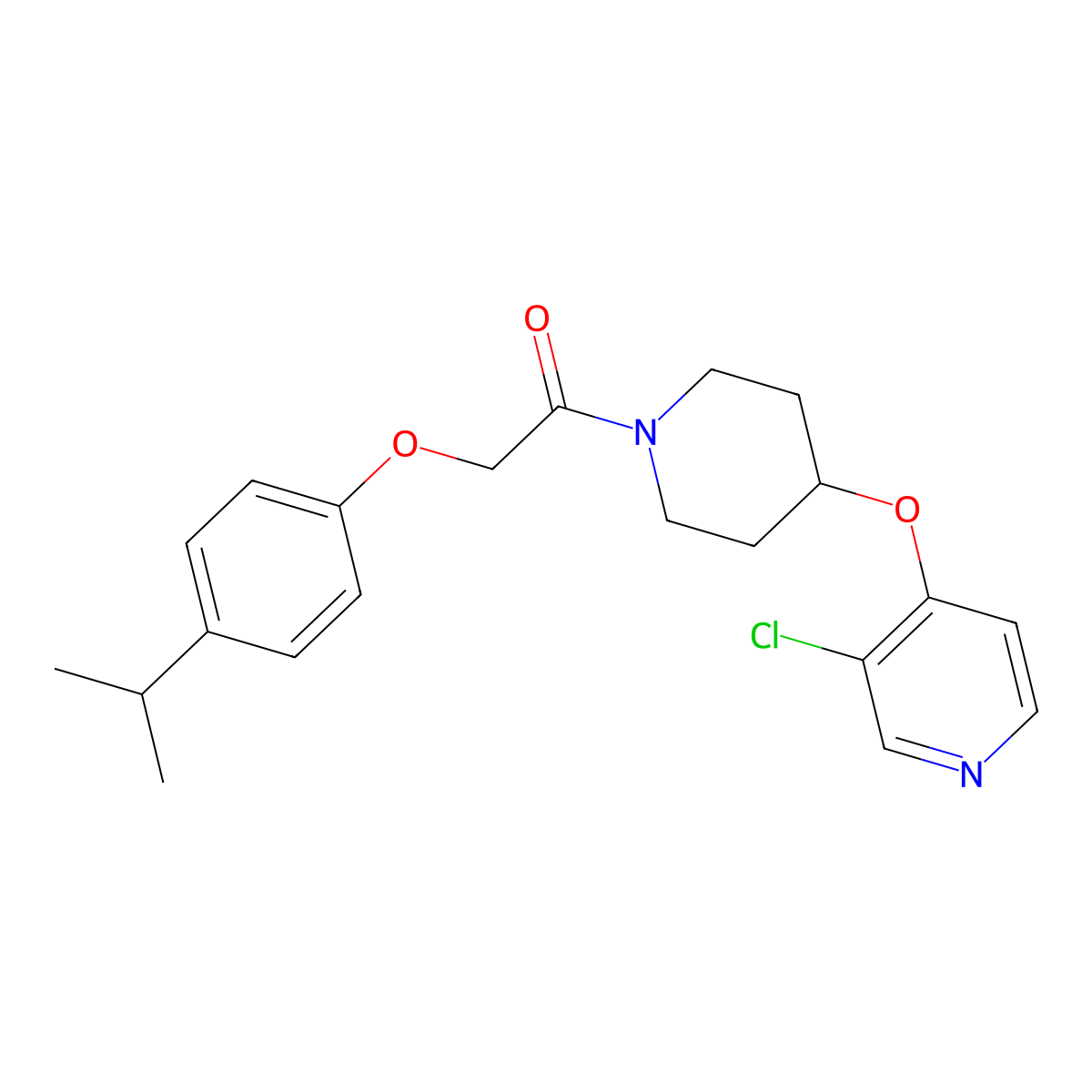 1-(4-((3-Chloropyridin-4-yl)oxy)piperidin-1-yl)-2-(4-isopropylphenoxy)ethanone molecular structure, CAS 2034366-41-9