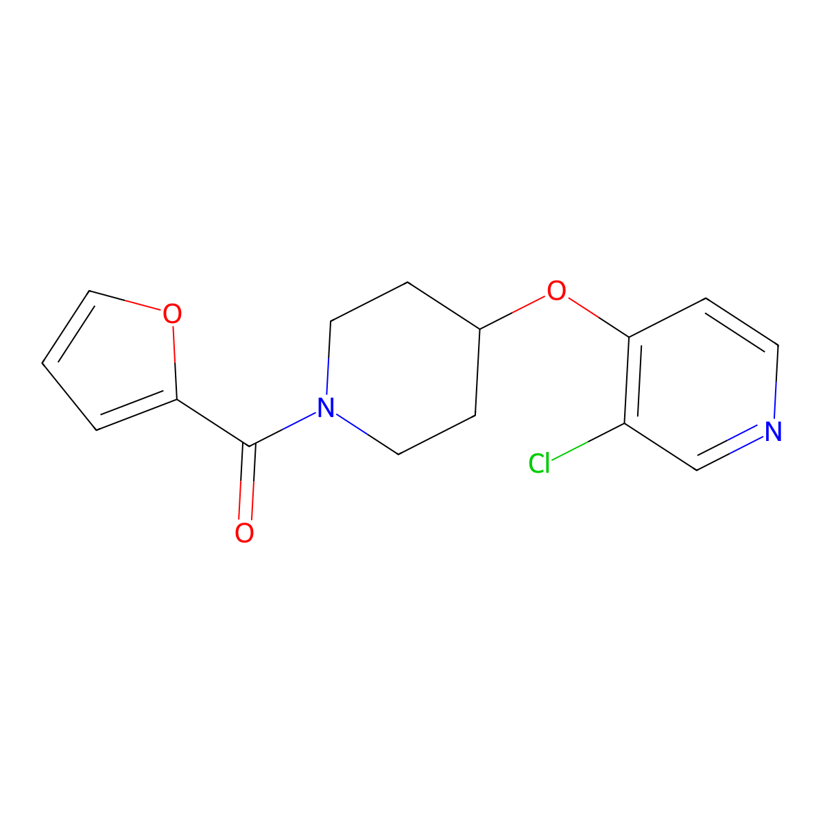 (4-((3-Chloropyridin-4-yl)oxy)piperidin-1-yl)(furan-2-yl)methanone molecular structure, CAS 2034366-48-6