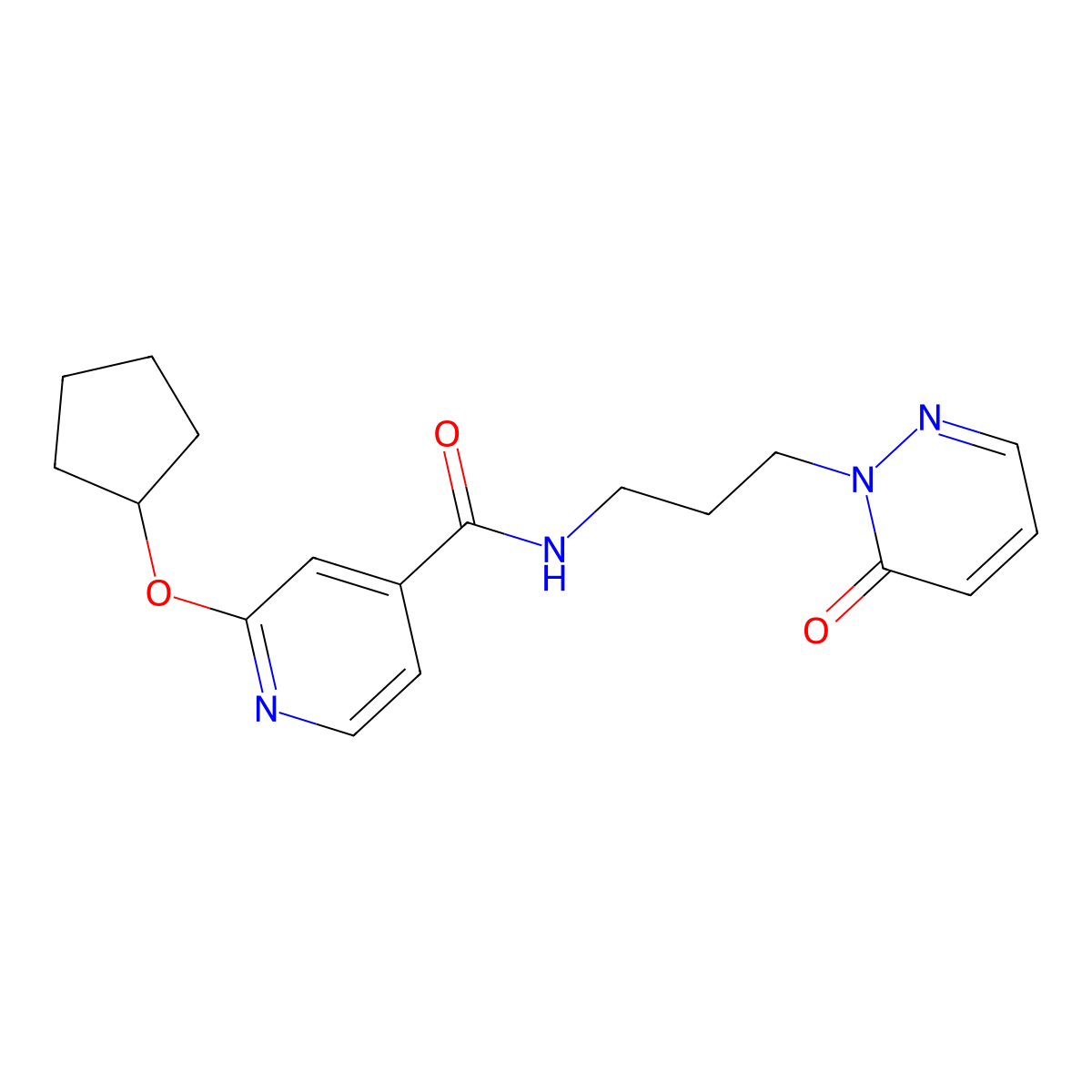 2-(cyclopentyloxy)-N-(3-(6-oxopyridazin-1(6H)-yl)propyl)isonicotinamide molecular structure, CAS 2034366-59-9