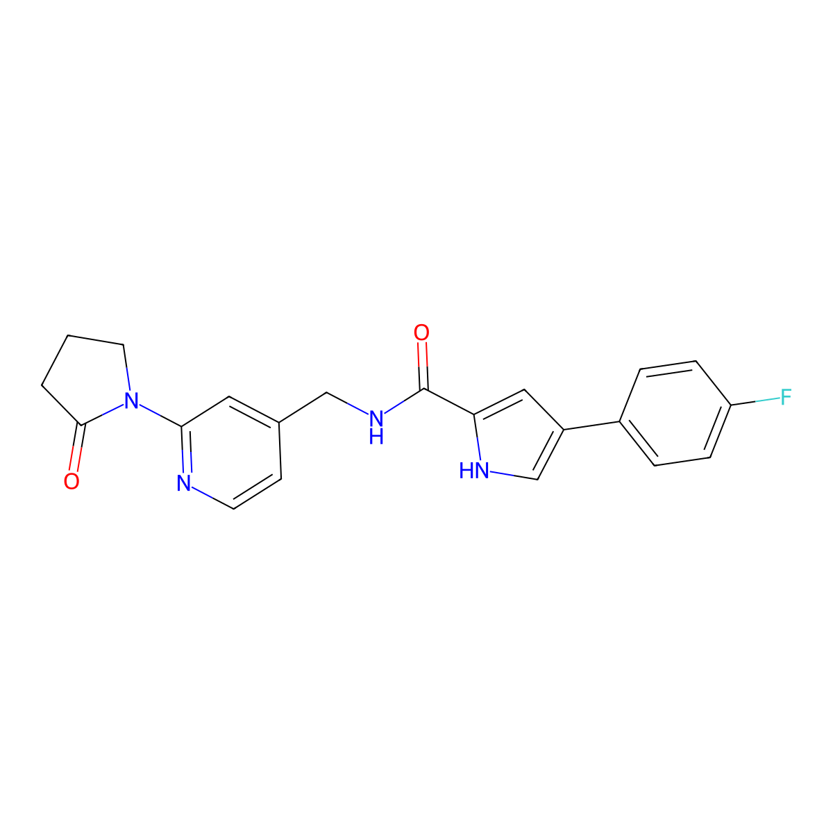 4-(4-fluorophenyl)-N-{[2-(2-oxopyrrolidin-1-yl)pyridin-4-yl]methyl}-1H-pyrrole-2-carboxamide molecular structure, CAS 2034366-79-3