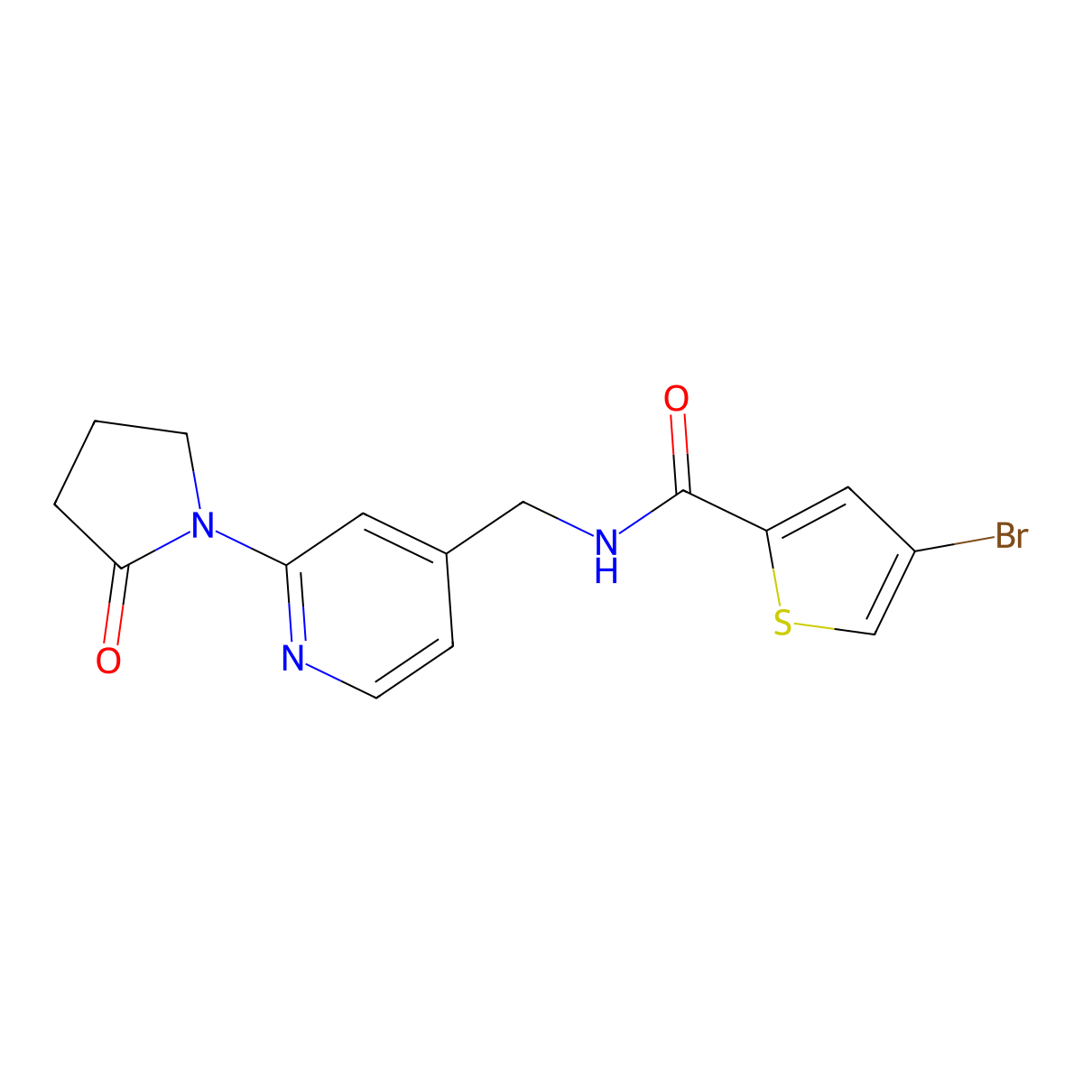 4-bromo-N-{[2-(2-oxopyrrolidin-1-yl)pyridin-4-yl]methyl}thiophene-2-carboxamide molecular structure, CAS 2034366-98-6