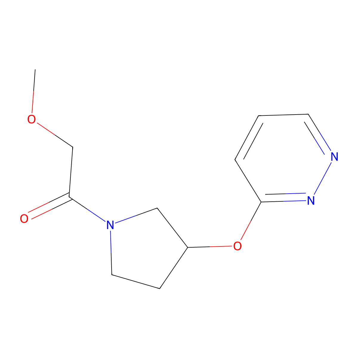2-Methoxy-1-(3-(pyridazin-3-yloxy)pyrrolidin-1-yl)ethanone molecular structure, CAS 2034367-00-3