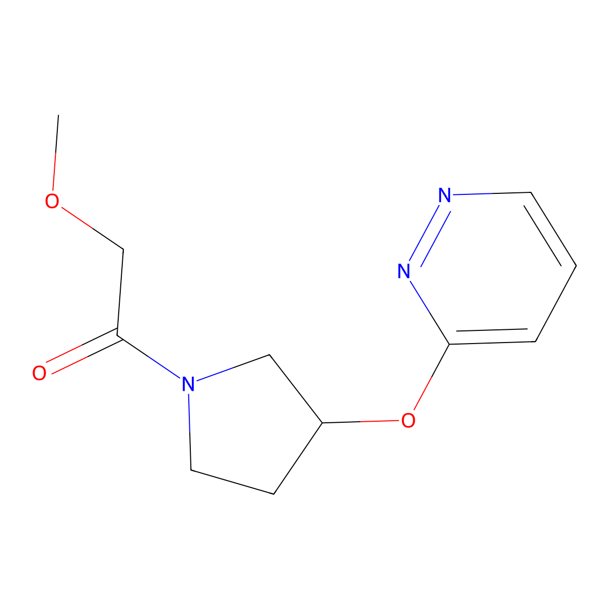 2-Methoxy-1-(3-(pyridazin-3-yloxy)pyrrolidin-1-yl)ethanone molecular structure, CAS 2034367-00-3
