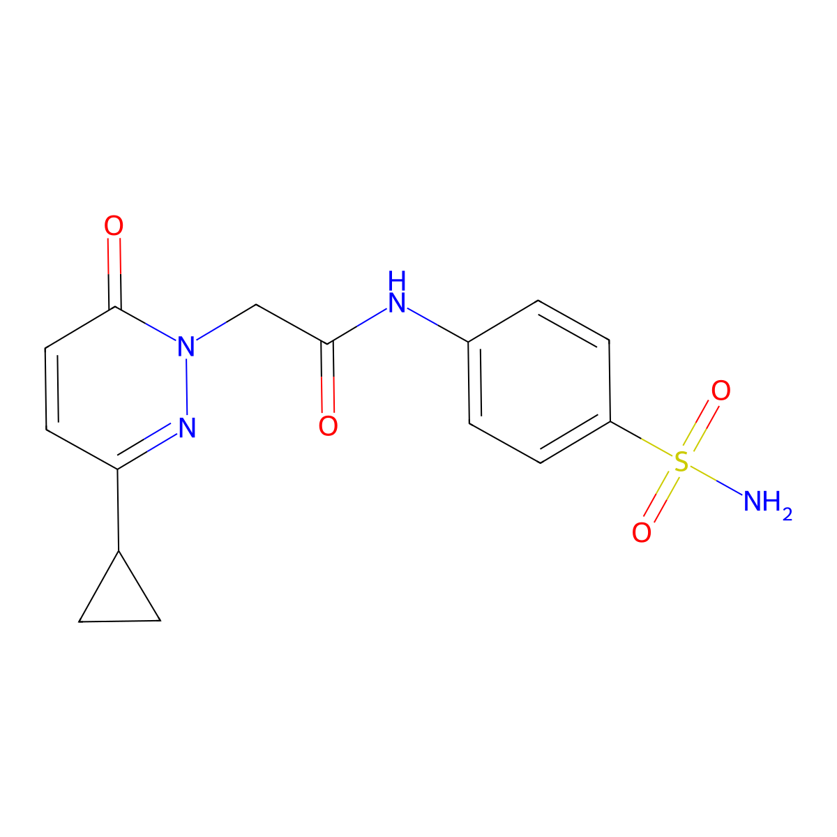 2-(3-cyclopropyl-6-oxo-1,6-dihydropyridazin-1-yl)-N-(4-sulfamoylphenyl)acetamide molecular structure, CAS 2034367-04-7