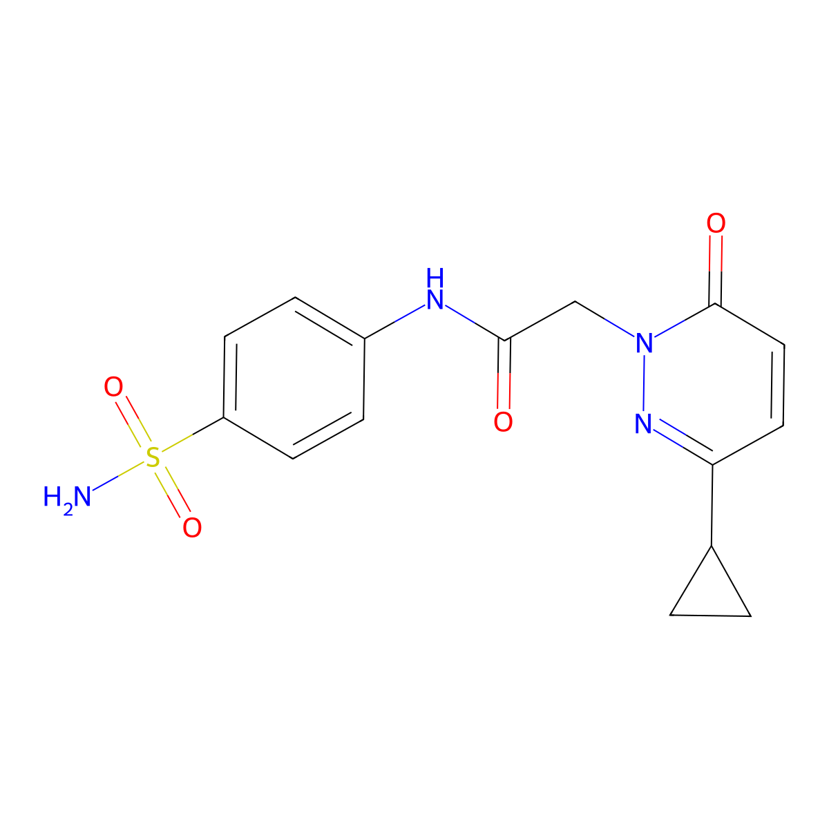 2-(3-cyclopropyl-6-oxo-1,6-dihydropyridazin-1-yl)-N-(4-sulfamoylphenyl)acetamide molecular structure, CAS 2034367-04-7