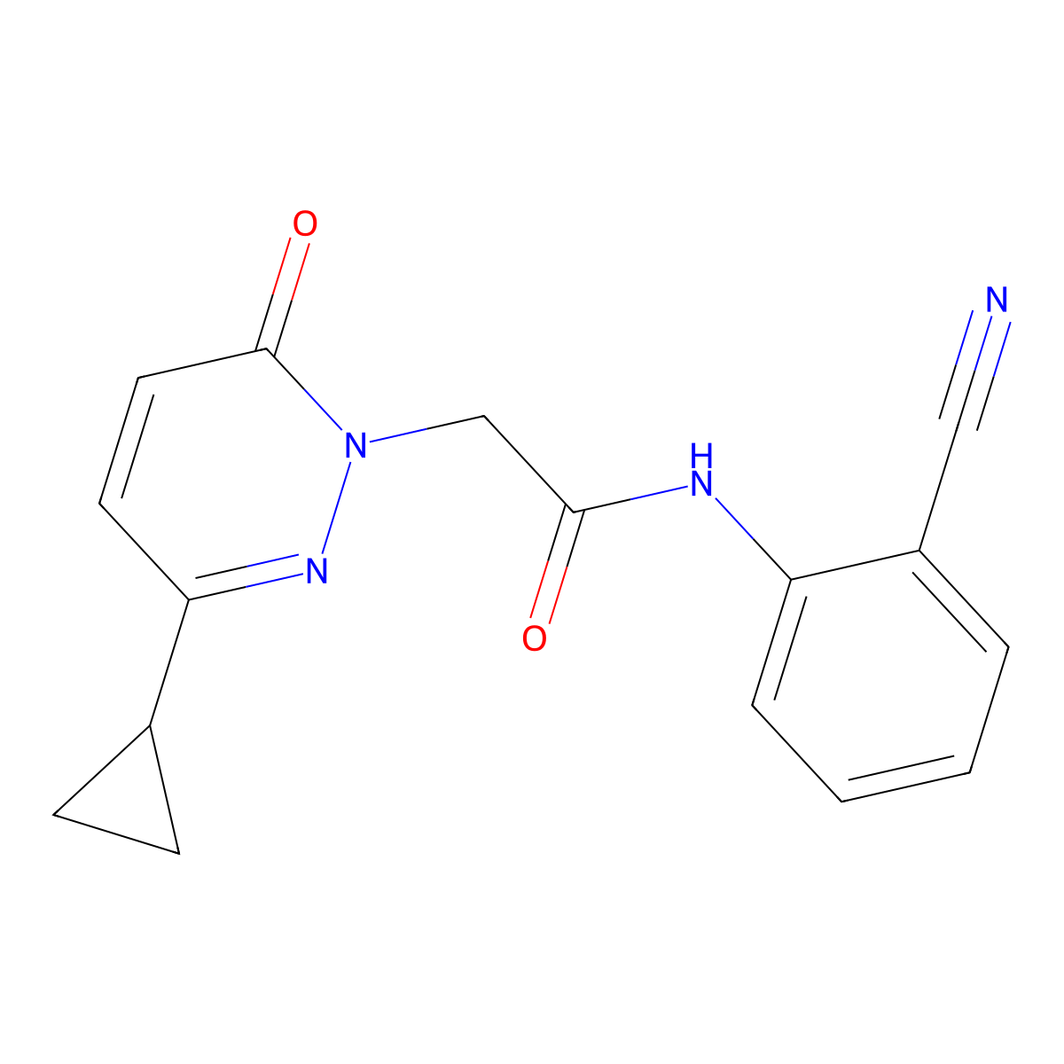 N-(2-cyanophenyl)-2-(3-cyclopropyl-6-oxopyridazin-1(6H)-yl)acetamide molecular structure, CAS 2034367-08-1