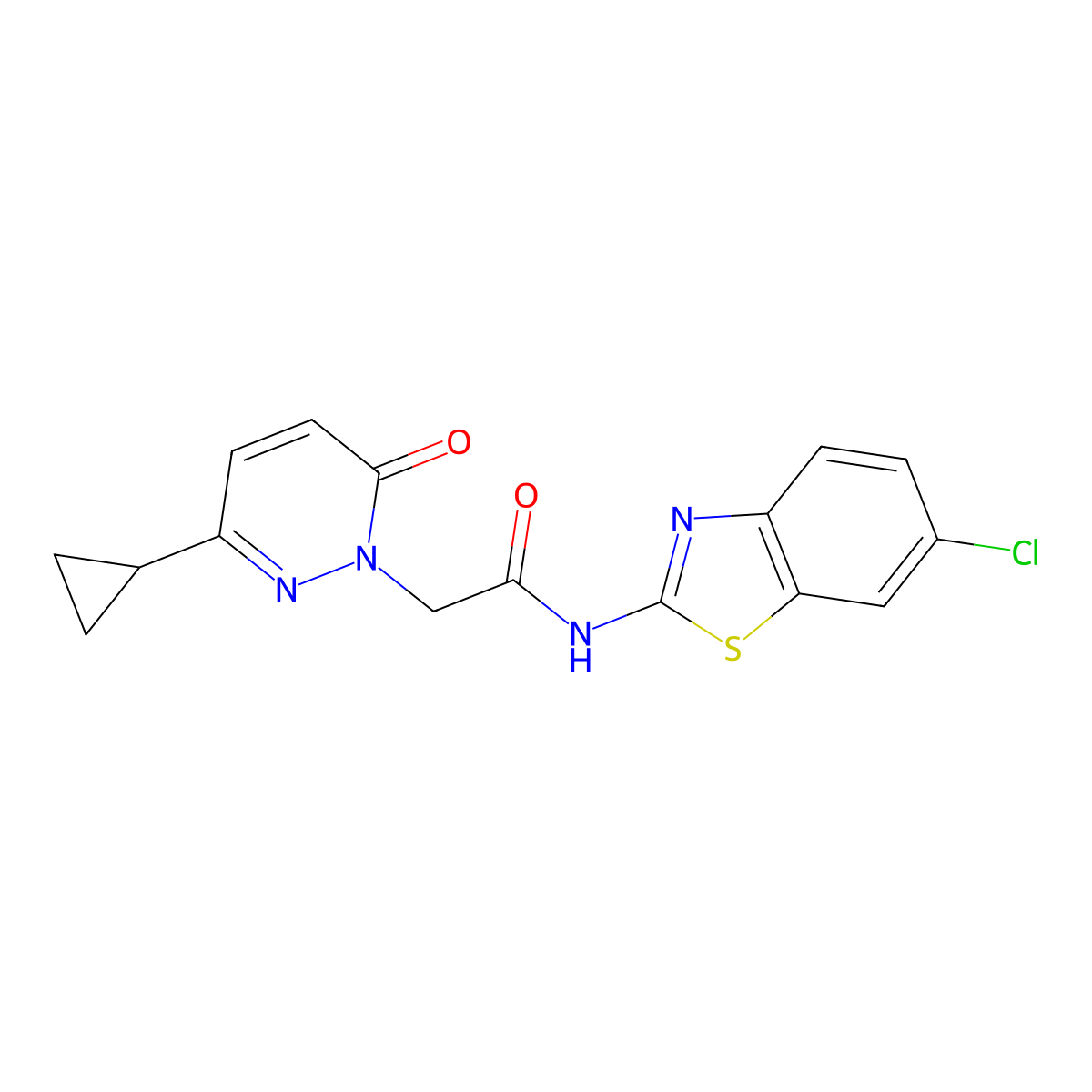 N-(6-chlorobenzo[d]thiazol-2-yl)-2-(3-cyclopropyl-6-oxopyridazin-1(6H)-yl)acetamide molecular structure, CAS 2034367-22-9