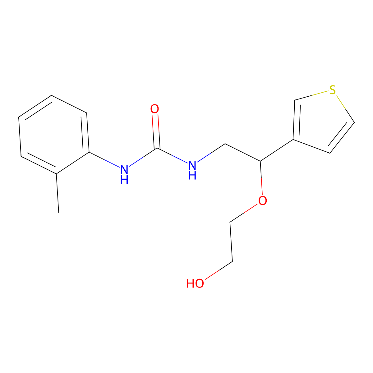 1-(2-(2-Hydroxyethoxy)-2-(thiophen-3-yl)ethyl)-3-(o-tolyl)urea molecular structure, CAS 2034367-27-4