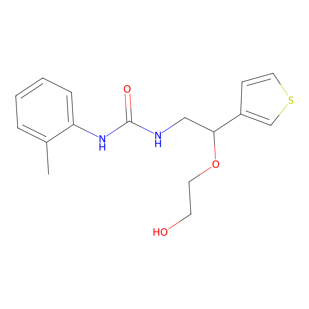 1-(2-(2-Hydroxyethoxy)-2-(thiophen-3-yl)ethyl)-3-(o-tolyl)urea molecular structure, CAS 2034367-27-4
