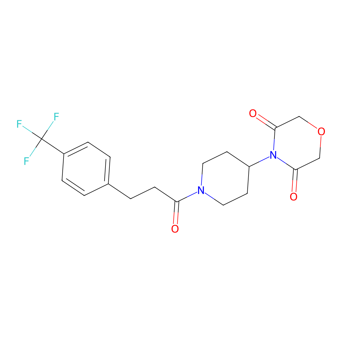 4-(1-{3-[4-(Trifluoromethyl)phenyl]propanoyl}piperidin-4-yl)morpholine-3,5-dione molecular structure, CAS 2034367-29-6