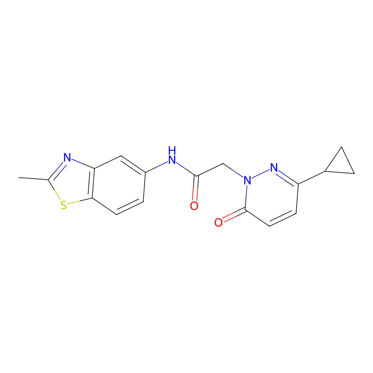 2-(3-cyclopropyl-6-oxopyridazin-1(6H)-yl)-N-(2-methylbenzo[d]thiazol-5-yl)acetamide molecular structure, CAS 2034367-30-9