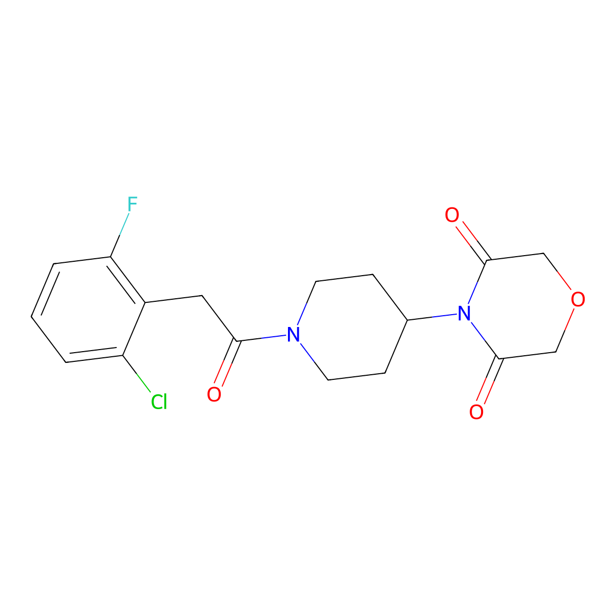 4-{1-[2-(2-Chloro-6-fluorophenyl)acetyl]piperidin-4-yl}morpholine-3,5-dione molecular structure, CAS 2034367-39-8