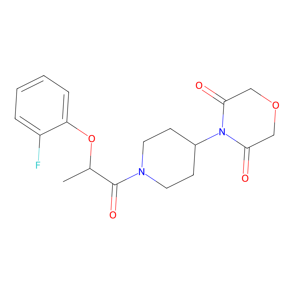 4-{1-[2-(2-Fluorophenoxy)propanoyl]piperidin-4-yl}morpholine-3,5-dione molecular structure, CAS 2034367-41-2