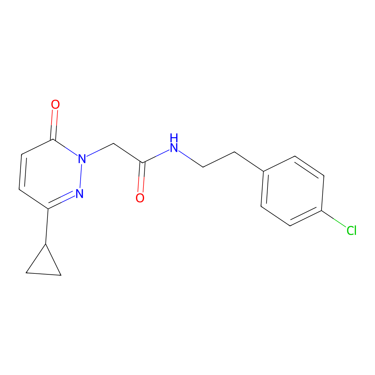 N-(4-chlorophenethyl)-2-(3-cyclopropyl-6-oxopyridazin-1(6H)-yl)acetamide molecular structure, CAS 2034367-43-4