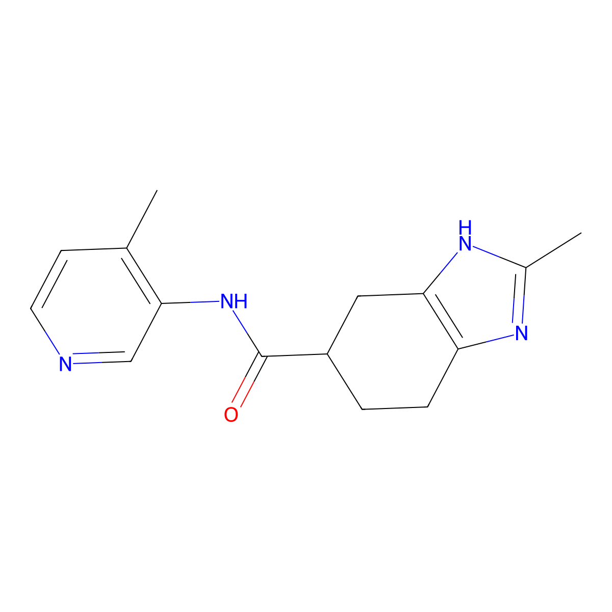 2-methyl-N-(4-methylpyridin-3-yl)-4,5,6,7-tetrahydro-1H-benzo[d]imidazole-5-carboxamide molecular structure, CAS 2034367-44-5