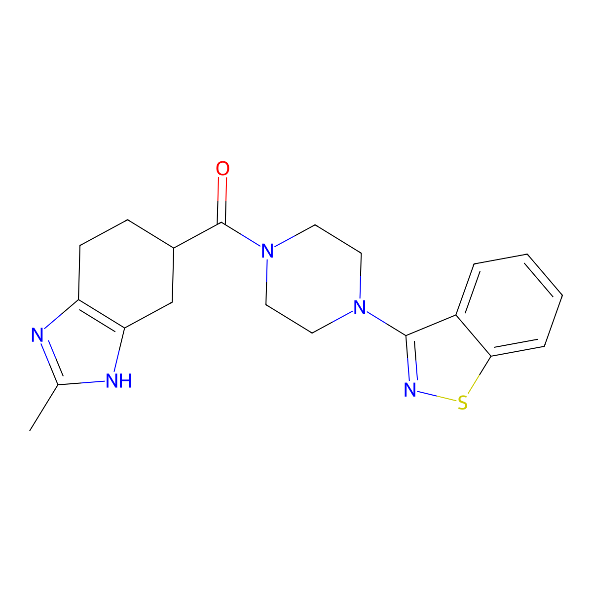 (4-(benzo[d]isothiazol-3-yl)piperazin-1-yl)(2-methyl-4,5,6,7-tetrahydro-1H-benzo[d]imidazol-5-yl)methanone molecular structure, CAS 2034367-50-3
