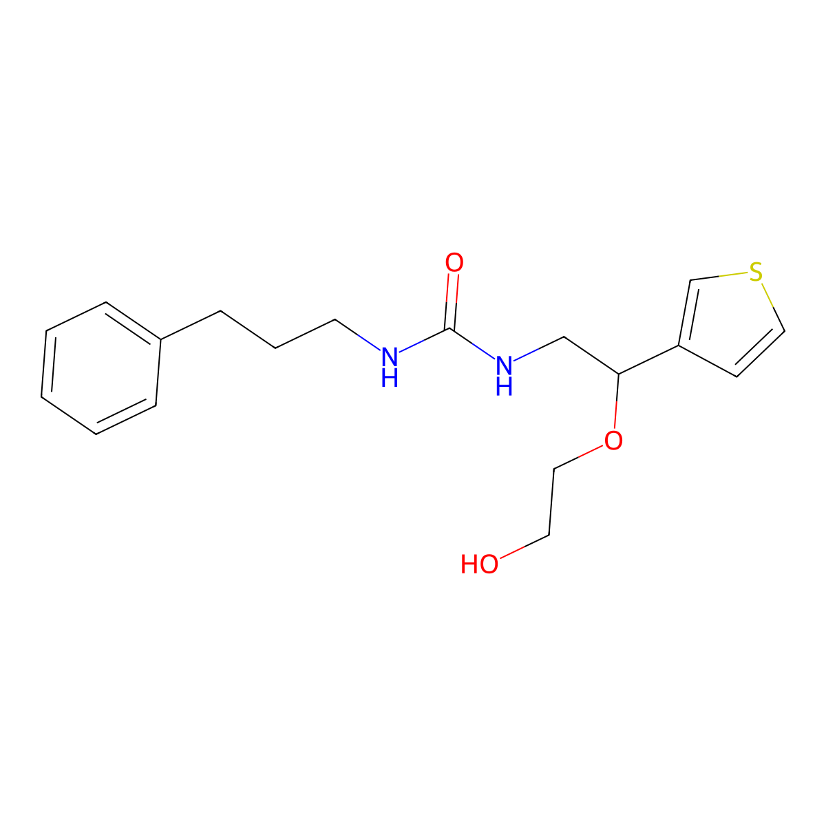 1-(2-(2-Hydroxyethoxy)-2-(thiophen-3-yl)ethyl)-3-(3-phenylpropyl)urea molecular structure, CAS 2034367-51-4