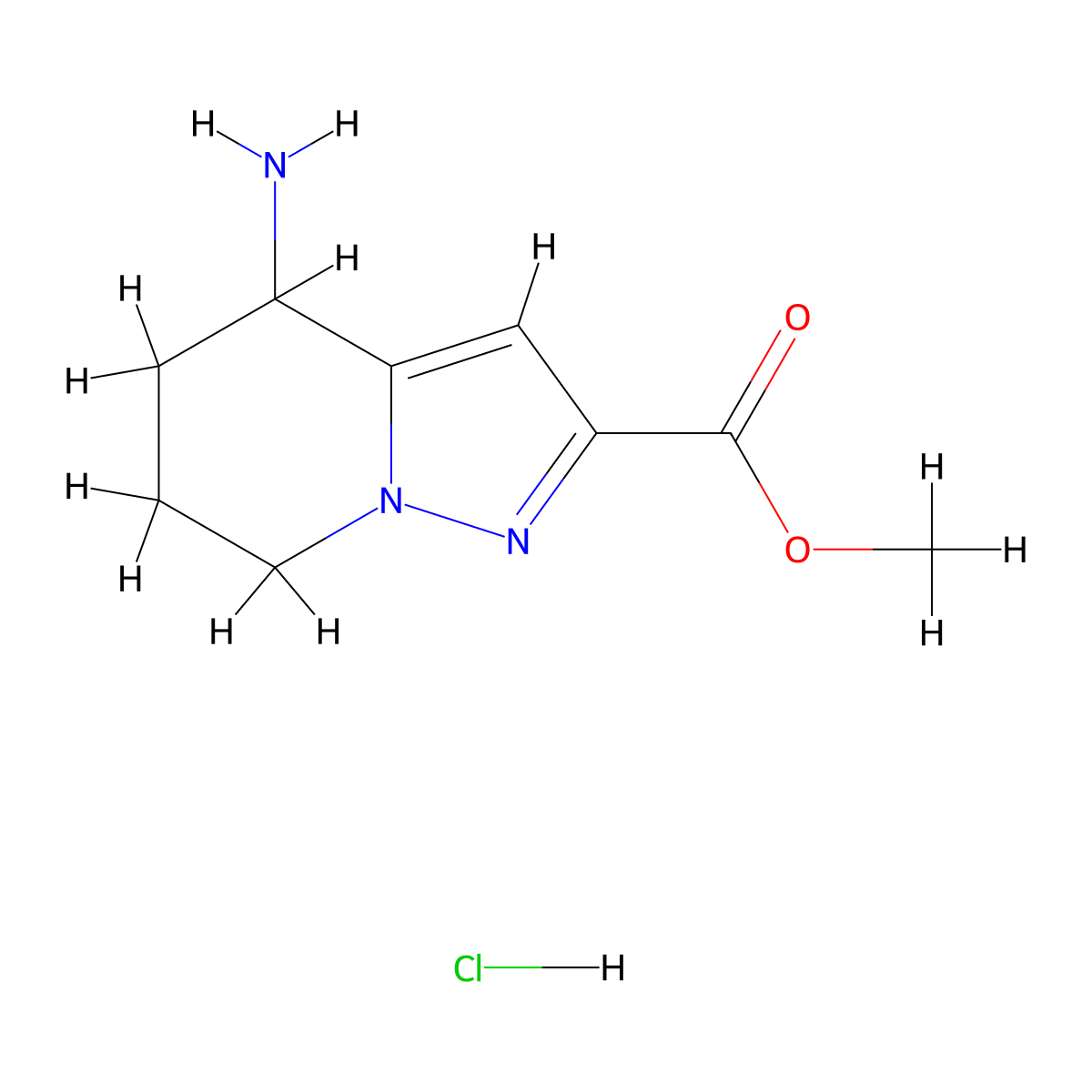 Methyl 4-amino-4H,5H,6H,7H-pyrazolo[1,5-a]pyridine-2-carboxylate hydrochloride molecular structure, CAS 2034367-54-7