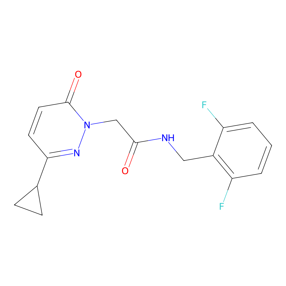2-(3-cyclopropyl-6-oxopyridazin-1(6H)-yl)-N-(2,6-difluorobenzyl)acetamide molecular structure, CAS 2034367-55-8