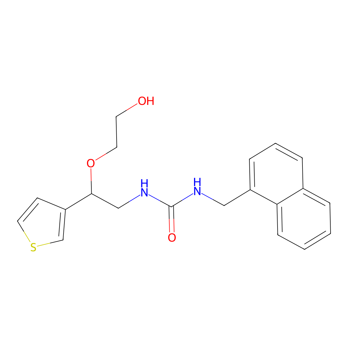 1-(2-(2-Hydroxyethoxy)-2-(thiophen-3-yl)ethyl)-3-(naphthalen-1-ylmethyl)urea molecular structure, CAS 2034367-57-0