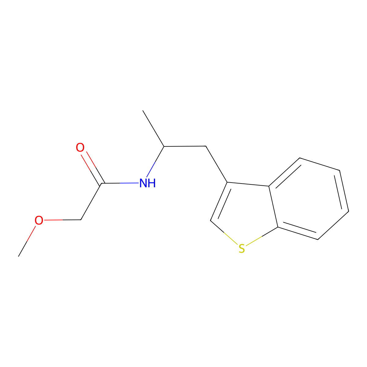 N-(1-(benzo[b]thiophen-3-yl)propan-2-yl)-2-methoxyacetamide molecular structure, CAS 2034367-58-1