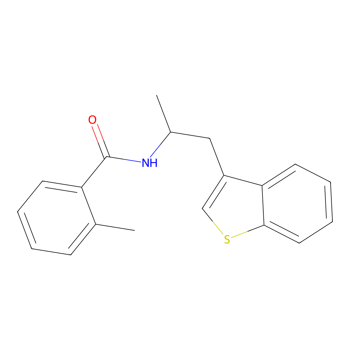 N-(1-(benzo[b]thiophen-3-yl)propan-2-yl)-2-methylbenzamide molecular structure, CAS 2034367-62-7