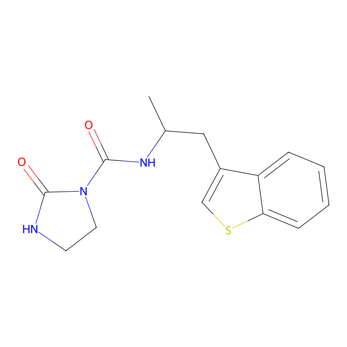 N-(1-(benzo[b]thiophen-3-yl)propan-2-yl)-2-oxoimidazolidine-1-carboxamide molecular structure, CAS 2034367-64-9