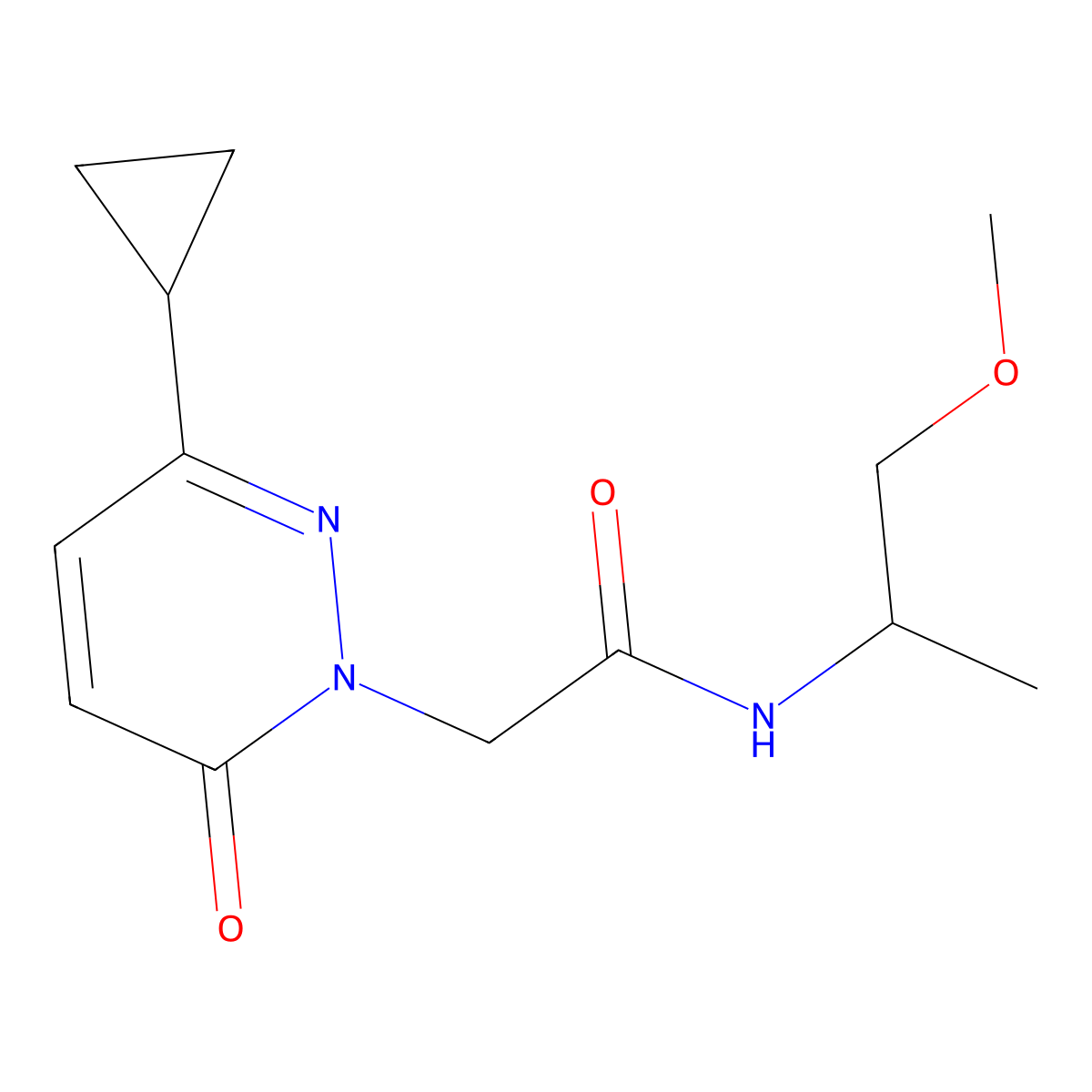 2-(3-cyclopropyl-6-oxopyridazin-1(6H)-yl)-N-(1-methoxypropan-2-yl)acetamide molecular structure, CAS 2034367-67-2