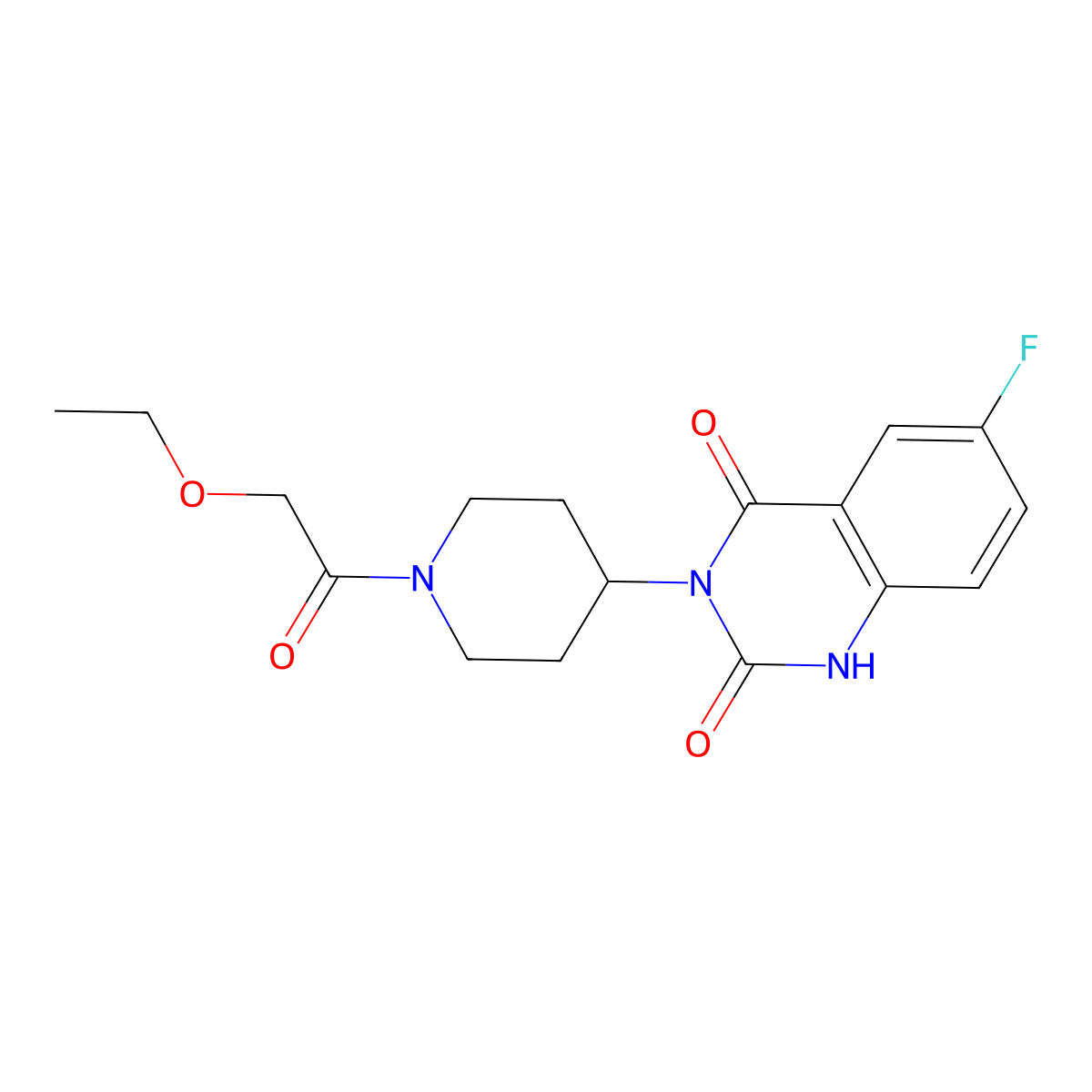 3-(1-(2-ethoxyacetyl)piperidin-4-yl)-6-fluoroquinazoline-2,4(1H,3H)-dione molecular structure, CAS 2034367-81-0