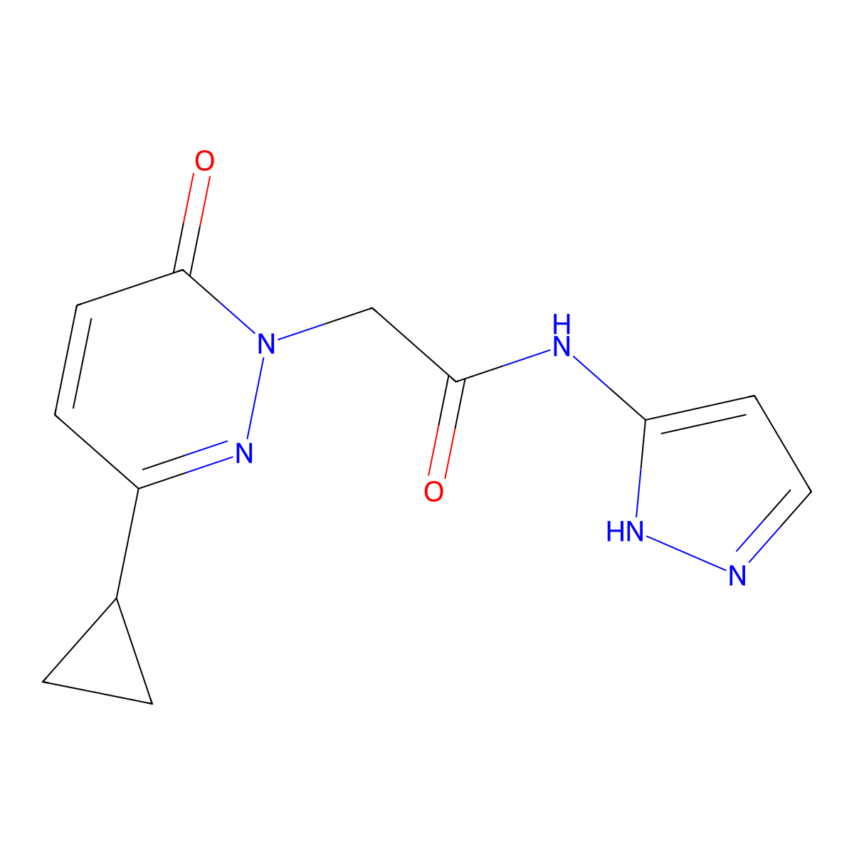 2-(3-cyclopropyl-6-oxopyridazin-1(6H)-yl)-N-(1H-pyrazol-3-yl)acetamide molecular structure, CAS 2034367-84-3