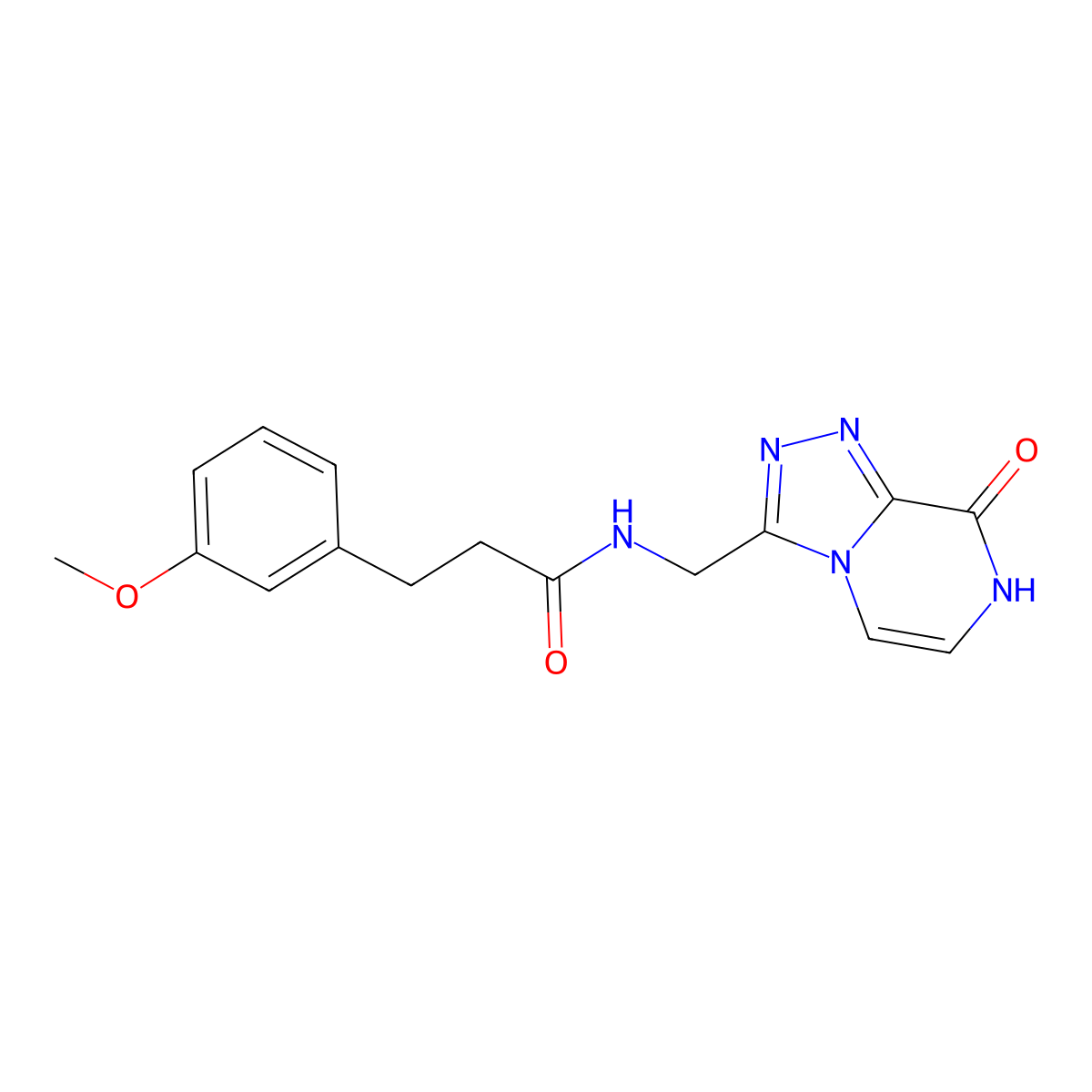 N-({8-hydroxy-[1,2,4]triazolo[4,3-a]pyrazin-3-yl}methyl)-3-(3-methoxyphenyl)propanamide molecular structure, CAS 2034367-85-4