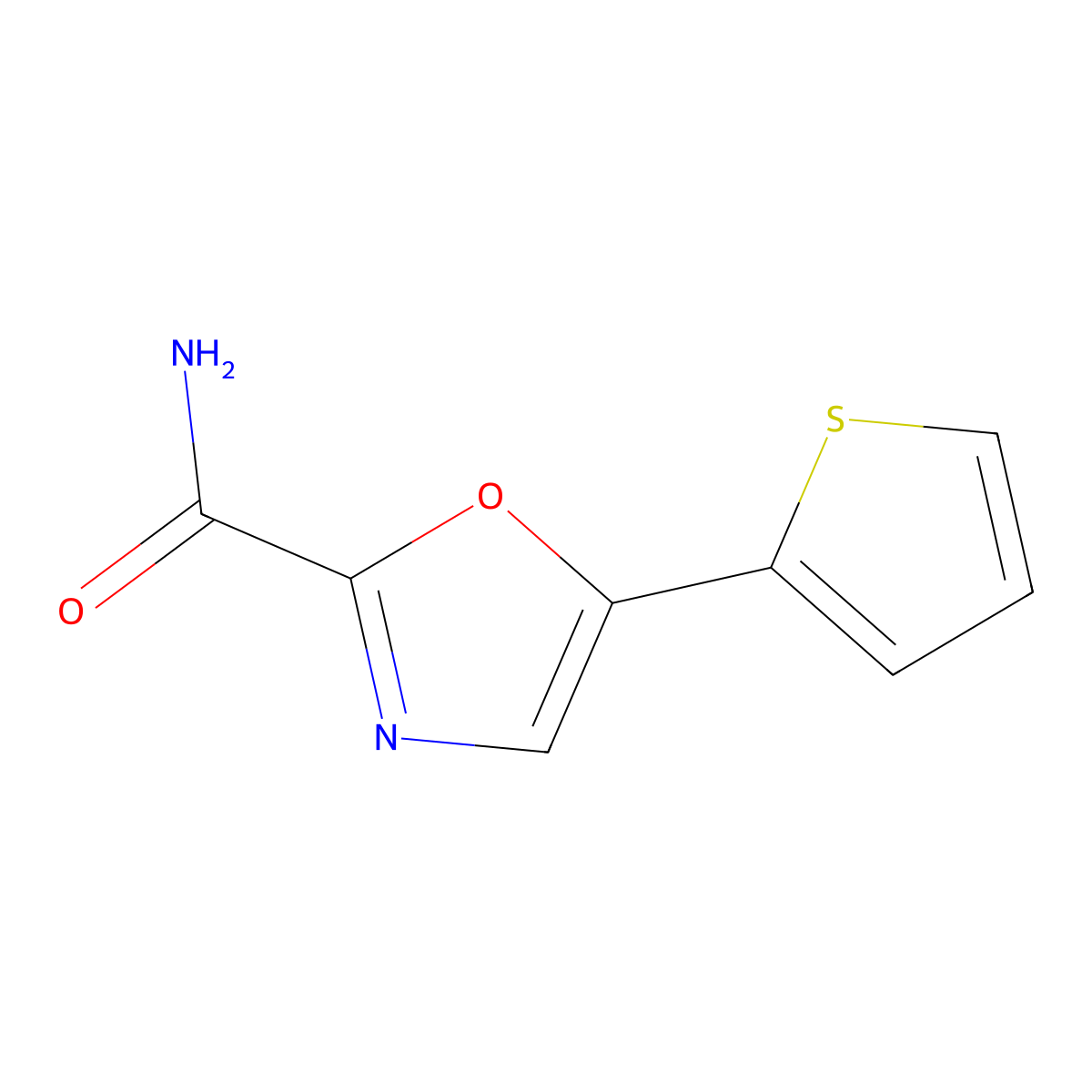 5-(Thiophen-2-yl)oxazole-2-carboxamide molecular structure, CAS 2034367-87-6