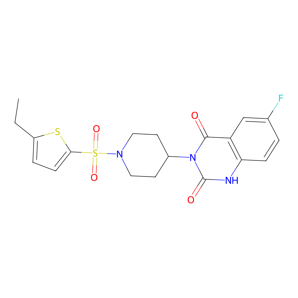 3-(1-((5-ethylthiophen-2-yl)sulfonyl)piperidin-4-yl)-6-fluoroquinazoline-2,4(1H,3H)-dione molecular structure, CAS 2034367-90-1