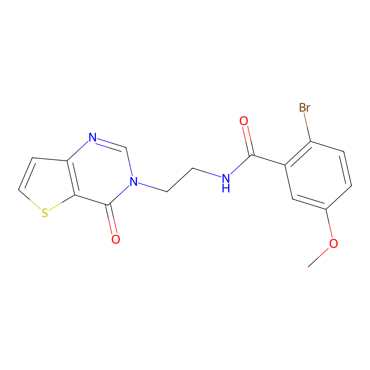2-bromo-5-methoxy-N-(2-(4-oxothieno[3,2-d]pyrimidin-3(4H)-yl)ethyl)benzamide molecular structure, CAS 2034368-09-5
